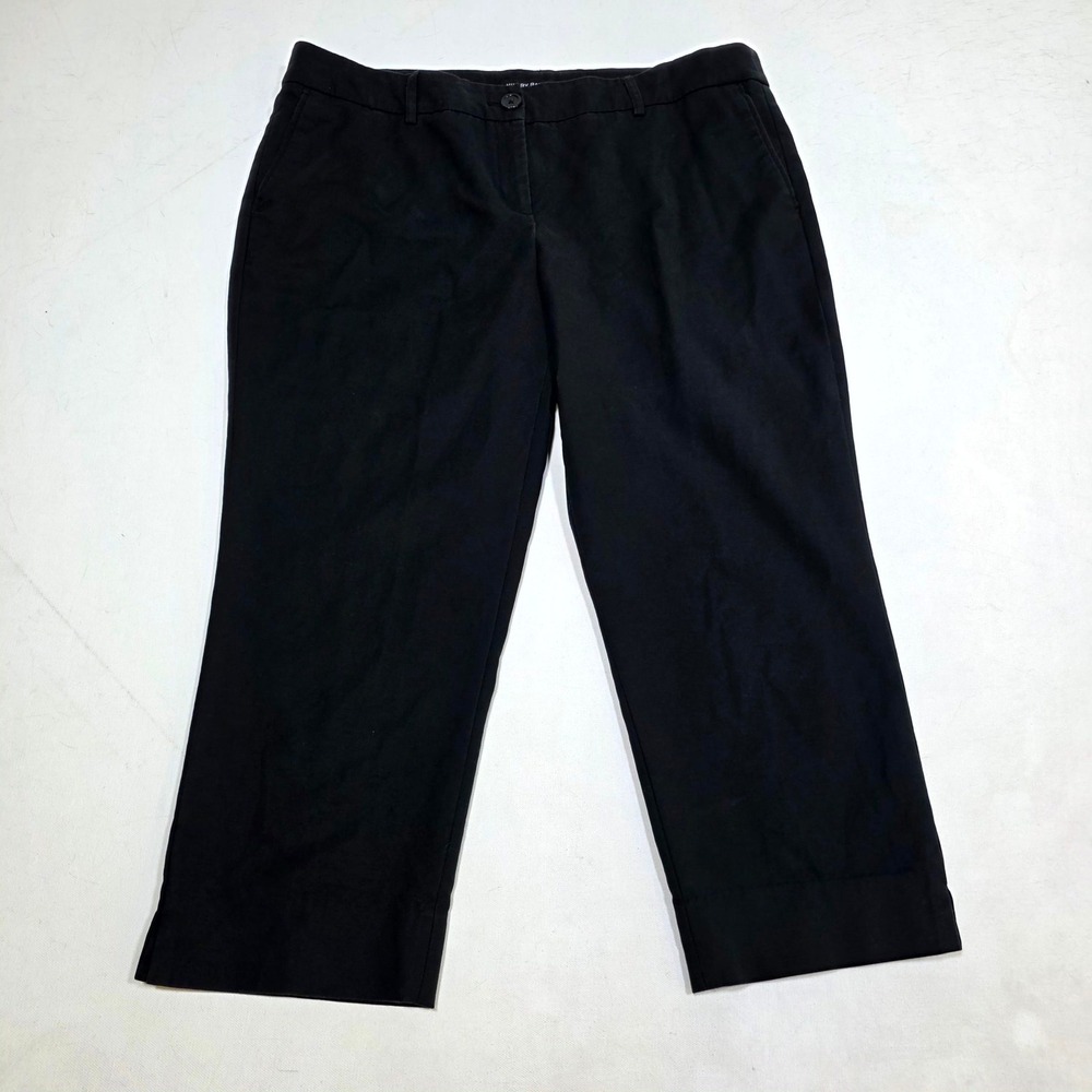 Hilary Radley Pants Womens 14 Black Cropped Ankle Stretch Career D2088-K366